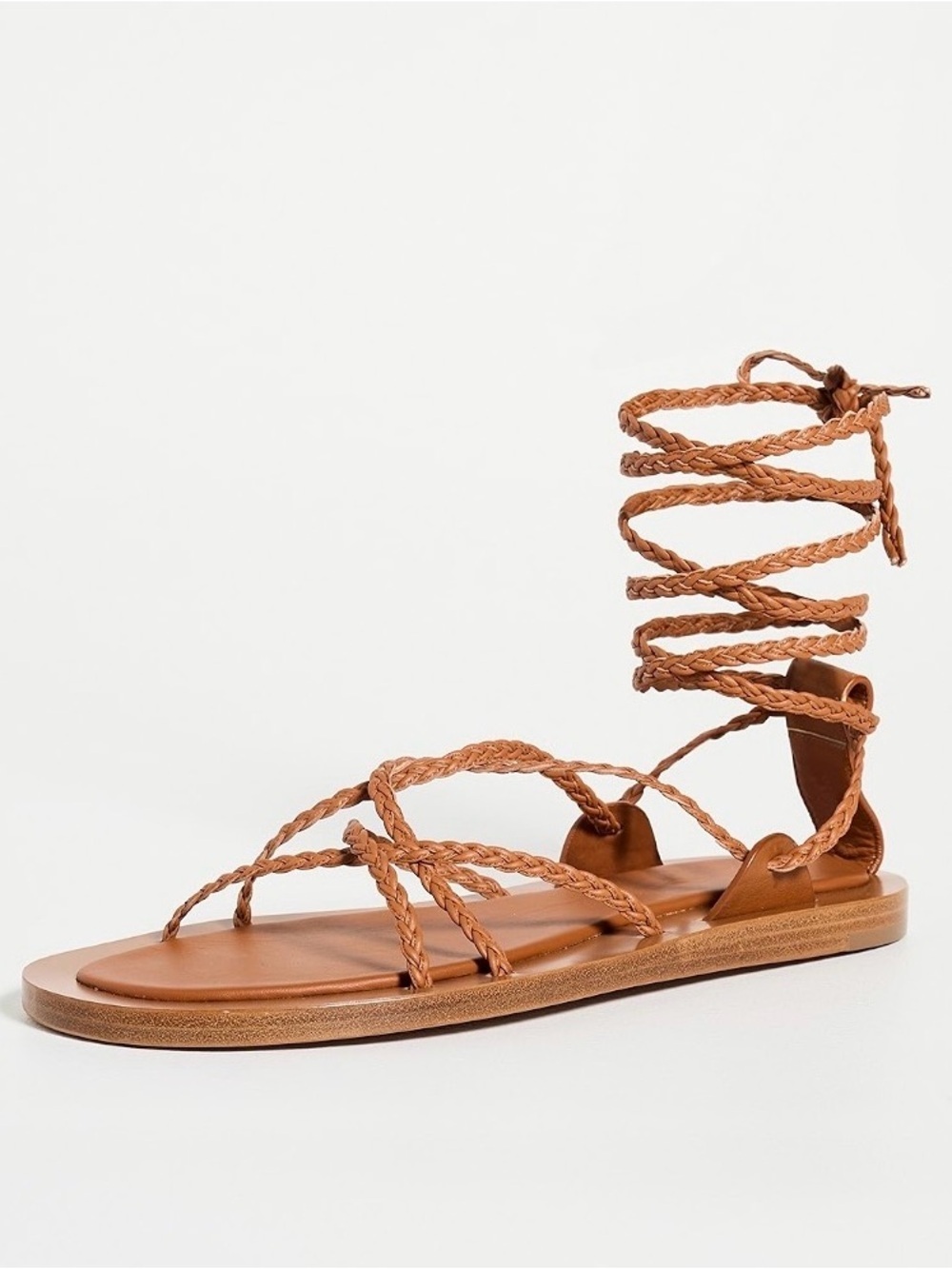 CO Rope Gladiator Sandals in Chestnut Tan Leather - Size 37.5